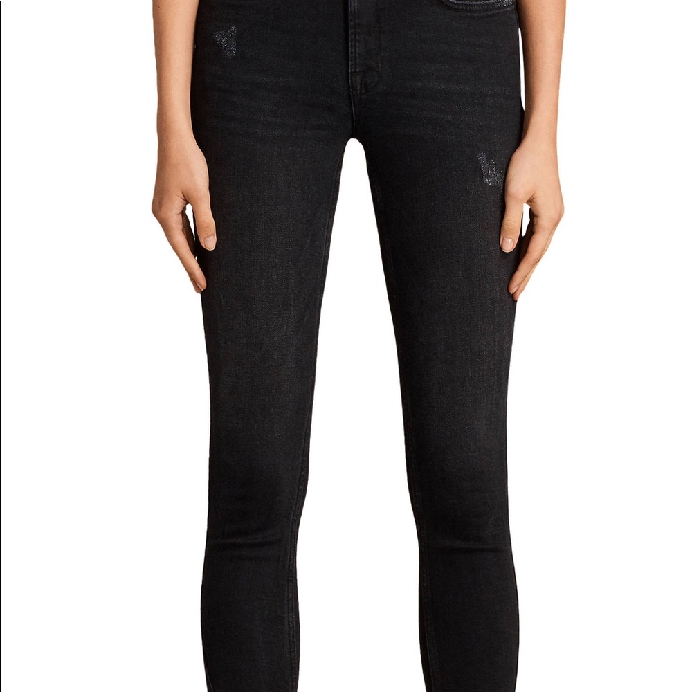 Allsaints Mast Twisted Jeans, Washed Black